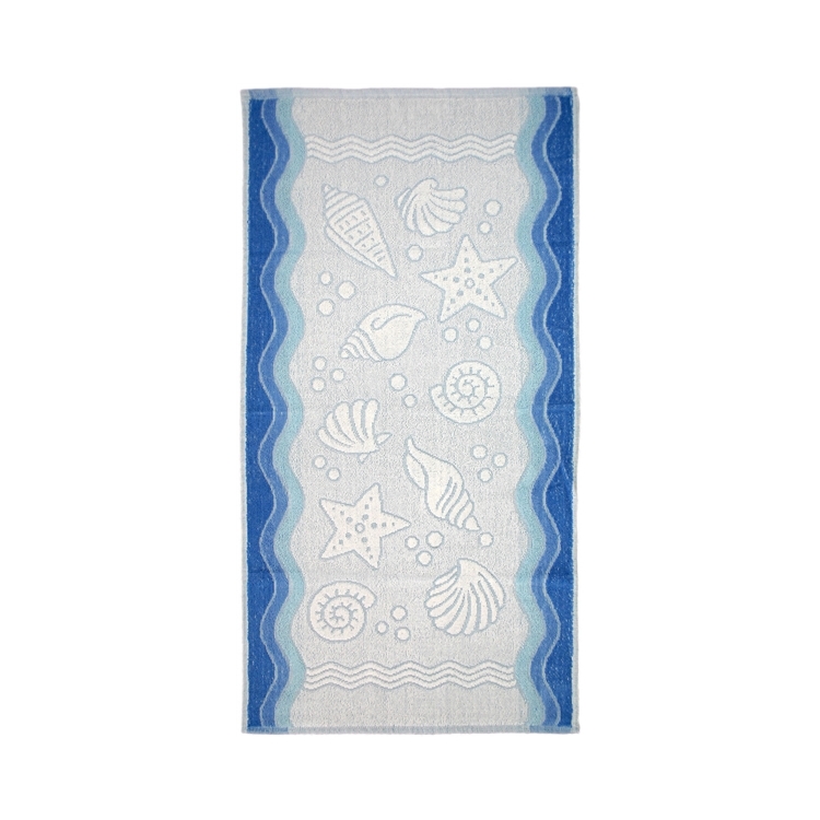 Ręcznik polski flora niebieski 50x100